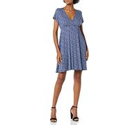 Amazon Essentials Vestido Cruzado (Disponible en Tallas Grandes) Mujer, Azul Marino Estampado de Animales, M