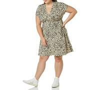 Amazon Essentials Vestido Cruzado (Disponible en Tallas Grandes) Mujer, Bronceado Estampado de Animales, M