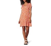 Amazon Essentials Vestido Cruzado (Disponible en Tallas Grandes) Mujer, Rojo Estampado Floral, XS