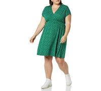Amazon Essentials Vestido Cruzado (Disponible en Tallas Grandes) Mujer, Verde Floral, XXL