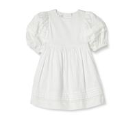 Amazon Essentials Vestido de Corte Entallado y con Vuelo, 100 % Algodón y Mangas abullonadas Niña, Blanco, 9 años
