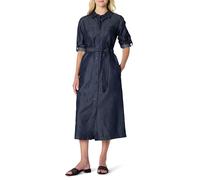 Amazon Essentials Vestido de Manga Larga de Cambray Vaquero de Corte Recto Mujer, Lavado Enjuagado, XS