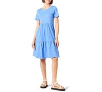 Amazon Essentials Vestido Escalonado de Manga Corta con Cuello Redondo Mujer, Azul, XXL
