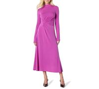 Amazon Essentials Vestido Maxi Corto de Manga Larga, Entallado y con Vuelo Mujer, Fucsia, XS