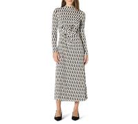 Amazon Essentials Vestido Maxi Corto de Manga Larga, Entallado y con Vuelo Mujer, Marfil Bronce Lavado Geométrico, M
