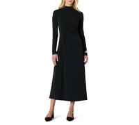 Amazon Essentials Vestido Maxi Corto de Manga Larga, Entallado y con Vuelo Mujer, Negro, XL