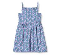 Amazon Essentials Vestido Midi de algodón con Tirantes para niña, Azul Posey Floral, Talla L