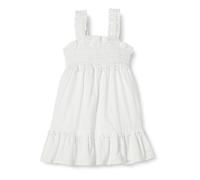 Amazon Essentials Vestido sin Mangas Fruncido 100 % Algodón Niña, Blanco, 3 años