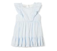 Amazon Essentials Vestido tejido con volantes Niña, Azul Claro Rayas, 10 años
