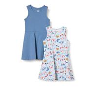 Amazon Essentials Vestidos de Punto sin Mangas Niña, Pack de 2, Azul/Mariposas, 11-12 años
