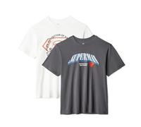 Amazon Essentials Warner Brothers Camiseta de Cuello Redondo de Algodón, Manga Corta, Corte Clásico Hombre, Pack de 2, Protector de Superman, 3XL