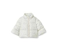 Amazon Essentials x Sofia Grainge Abrigo Acolchado de Tafetán Bebé Niña, Marfil Azul Florece En Filas, 12 meses