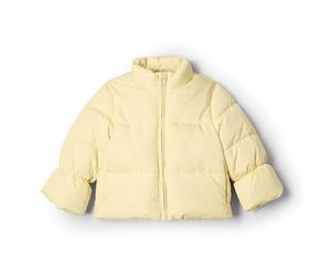 Amazon Essentials x Sofia Grainge - Chaqueta acolchada de tafetán para niña, color amarillo mantequilla, 18 meses