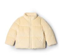 Amazon Essentials x Sofia Grainge Chaqueta Acolchada de Terciopelo Bebé Niña, Beige Claro, 12 Meses