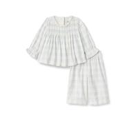 Amazon Essentials x Sofia Grainge Conjunto de franela de manga larga Bebé Niña, Marfil Azul Luminoso Patrón A Cuadros Sencillo, 3-6 meses