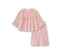 Amazon Essentials x Sofia Grainge Conjunto de franela de manga larga Niña, Marfil Rojo Frambuesa Cuadros Ventana, 4 años