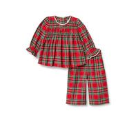 Amazon Essentials x Sofia Grainge Conjunto de franela de manga larga Niña, Rojo Cereza Patrón A Cuadros Navideño, 3 años