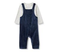 Amazon Essentials x Sofia Grainge Conjunto de Mono de Terciopelo y Bodi de Manga Larga Unisex Bebés, Pack de 2, Azul Marino/Oveja, 6-9 meses