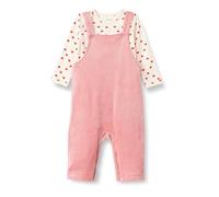 Amazon Essentials X Sofia Grainge - Conjunto de mono de terciopelo y manga larga unisex para bebé, rubor y corazones, 12 meses