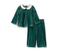 Amazon Essentials x Sofia Grainge Conjunto de Pana y Terciopelo Bebé Niña, Verde Oscuro, 6-9 meses