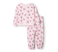 Amazon Essentials x Sofia Grainge Conjunto de Sudadera y Pantalón Unisex Bebés, Rosa Pálido Mariquitas Revueltas, 24 Meses