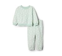 Amazon Essentials x Sofia Grainge Conjunto de Sudadera y Pantalón Unisex Bebés, Verde Pálido Conejos, 6-9 Meses