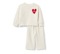 Amazon Essentials X Sofia Grainge - Conjunto Unisex de pantalón y Camiseta de Rizo francés para bebé, Marfil, Rojo, San Valentín, 3-6 Meses