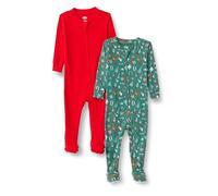 Amazon Essentials x Sofia Grainge Conjuntos de Pijama Familiares para Navidad a Juego Unisex Bebés, Pack de 2, Verde Salvia Oscuro Holiday, 6-9 Meses