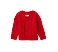 Amazon Essentials x Sofia Grainge Jersey con Cuello Redondo Trenzado Bebé Niño, Rojo, 18 meses