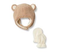 Amazon Essentials x Sofia Grainge Juego de Gorro y Manoplas Unisex Bebés, Camel Claro, M (12-24 meses)