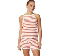 Amazon Essentials x Sofia Grainge Mamá y Yo Conjuntos de Jerséis y Camisetas sin Mangas de Ganchillo de Algodón Mujer, Marfil Rojo Uneven Stripe, XL