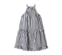 Amazon Essentials x Sofia Grainge Mamá y Yo Vestidos de Satén de Algodón Niñas, Azul Marino Guingán, 12-14 años