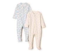 Amazon Essentials x Sofia Grainge Pelele de Algodón con Pies para Dormir y Jugar Unisex Bebés, Pack de 2, Azul Conejito Oso, 6-9 Meses