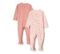 Amazon Essentials x Sofia Grainge Pelele de Algodón con Pies para Dormir y Jugar Unisex Bebés, Pack de 2, Oveja/Terracota, 0 Meses