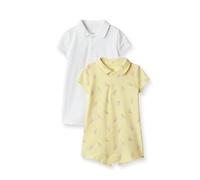 Amazon Essentials x Sofia Grainge Pelele de Algodón de Manga Corta de Estilo Polo Bebé-Niños, Pack de 2, Blanco/Helado, 12 meses