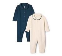 Amazon Essentials x Sofia Grainge Pelele sin Pies Unisex Bebés, Pack de 2, Azul Marino/Marfil, 0 Meses