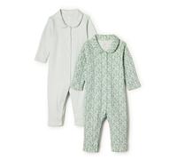Amazon Essentials x Sofia Grainge Pelele sin Pies Unisex Bebés, Pack de 2, Posey Floral/Verde Pálido, 0-3 Meses