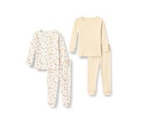 Amazon Essentials x Sofia Grainge Pijama ceñido de algodón Bebé Niño, Pack de 2, Marfil Pícnic de Ardillas, 12 Meses