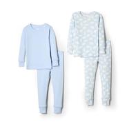 Amazon Essentials x Sofia Grainge Pijama ceñido de algodón Unisex Bebés, Pack de 2, Azul Claro/Oso Polar, 12 Meses