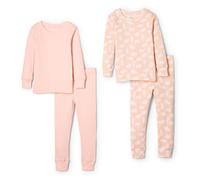 Amazon Essentials x Sofia Grainge Pijama ceñido de algodón Unisex Bebés, Pack de 2, Oso Polar/Rosa, 12 Meses
