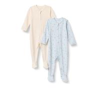 Amazon Essentials x Sofia Grainge Pijama de Algodón con Pies Unisex bebé, Pack de 2, Gansos/Marfil, 0-3 meses