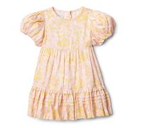 Amazon Essentials x Sofia Grainge Vestido con Mangas abullonadas Niña, Rosa Concha Estampado Paisley, 4 años