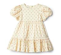 Amazon Essentials x Sofia Grainge Vestido de Manga abombada para niña, Color Rosa Brillante, Fresas pequeñas, 24 Meses