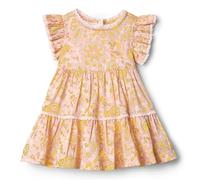 Amazon Essentials x Sofia Grainge Vestido Informal Entallado y con Vuelo de Satén de Algodón Tejido Bebé-Niñas, Rosa Concha Estampado Paisley, 3 años