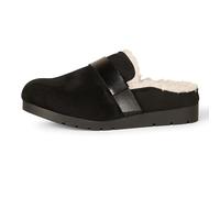 Amazon Essentials Zapatilla sin Talón de Espuma Viscoelástica y Piel de Oveja Mujer, Negro Micro Gamuza, 35 EU