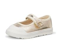 Amazon Essentials Zapatillas Mary Jane con Apliques Florales Niñas, Oro Metálico, 22 EU