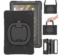 Amazon Fire HD 10 2021 & Amazon Fire HD 10 Plus 2021 Funda, Carcasa Rugosa con Soporte de Rotación de 360° y Correa de Hombro, Funda Antichoque para Amazon Fire HD 10 2021 & Fire HD 10 Plus 2021