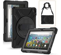 Amazon Fire HD 8 2022 & Amazon Fire HD 8 Plus 2022 Caso, Tres Capa Resistente Cuerpo Completo Funda Protectora con Soporte/Correa de Mano/a Hombro Correa para Amazon Fire HD 8 2022 / HD 8 Plus 2022