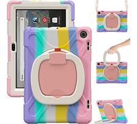 Amazon Fire HD 8 2022 & Amazon Fire HD 8 Plus 2022 Funda, Carcasa Rugosa con Soporte de Rotación de 360° y Correa de Hombro, Funda Antichoque para Amazon Fire HD 8 2022 & Amazon Fire HD 8 Plus 2022