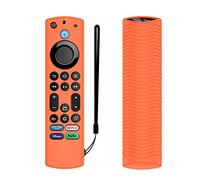 Amazon FireTV - Carcasa de Silicona para Omni Series y 4, Ligera, Antideslizante, a Prueba de Golpes, Color Naranja, Incluye cordón